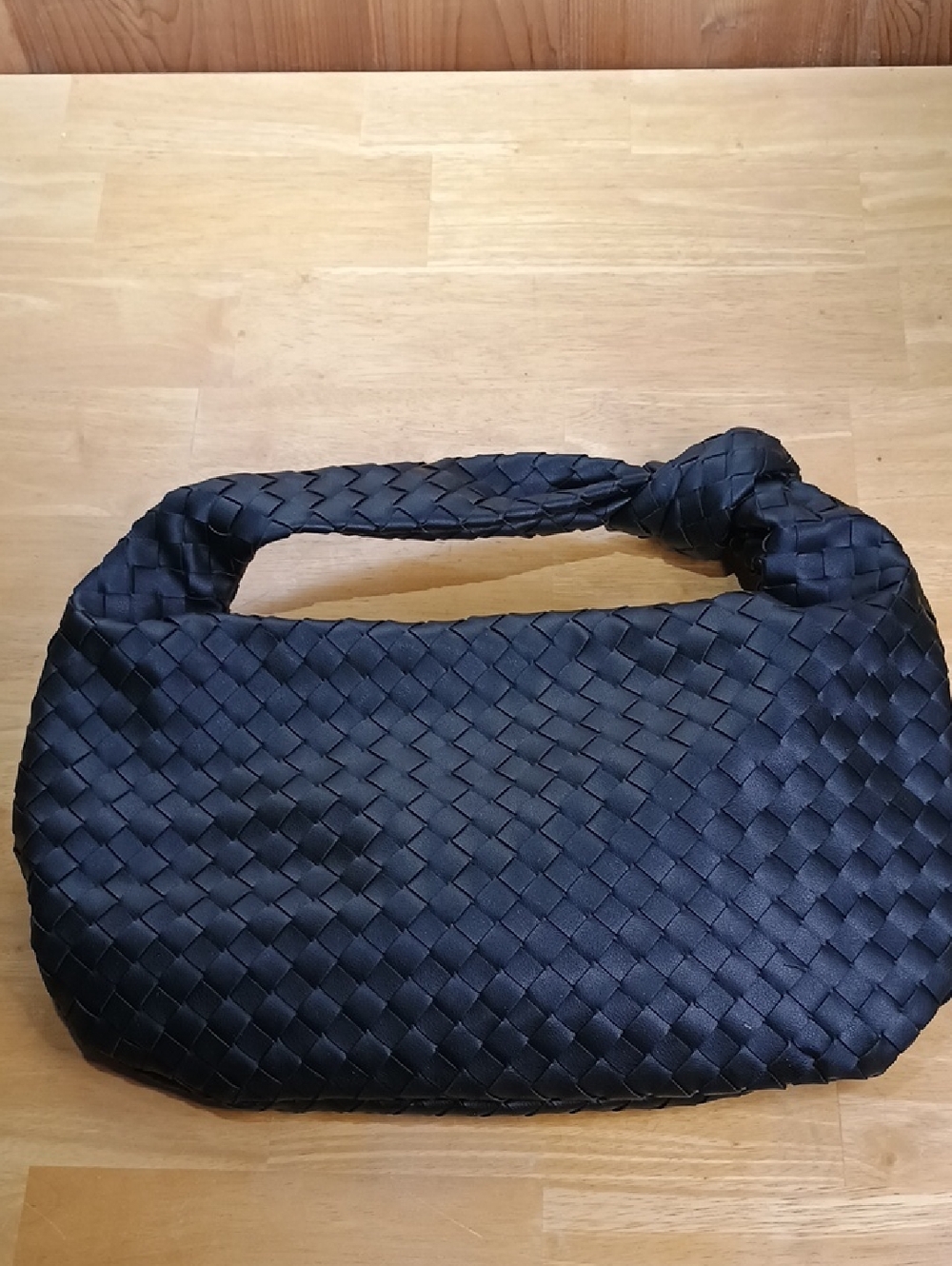 Urban Expressions Black Woven Knot-Handle Hobo Bag